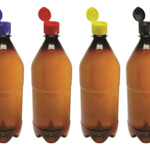 118 Frasco Plástico Âmbar Pet 1l Tampa Fliptop Batoque Agu