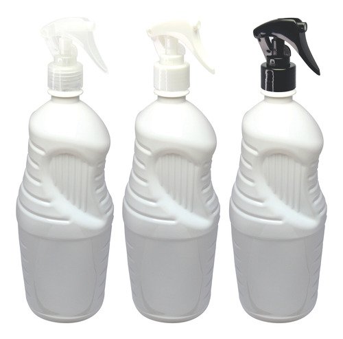 3 Frascos Plástico Branco Pet 2l Com Válv Mini Gatilho Ama