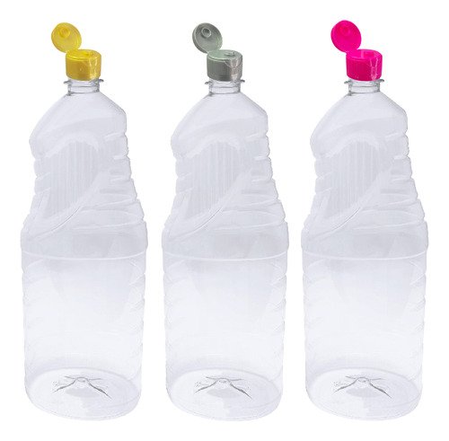 24 Frasco Plástico Cristal Pet 2l Tampa Fliptop Batoque Ama - Imagem 3