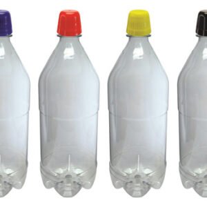 6 Frascos Plástico Cristal Pet 1l Tampa Dosadora 20ml Agu