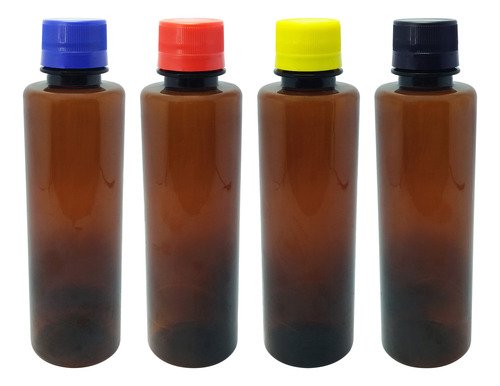 27 Frascos Plástico Âmbar Pet 250ml Com Tampa S Batoque Cos