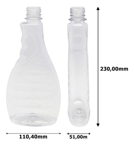 100 Frasco Plástico Cristal Pet 500ml Tampa Rosca 2 Bico Bor - Imagem 6