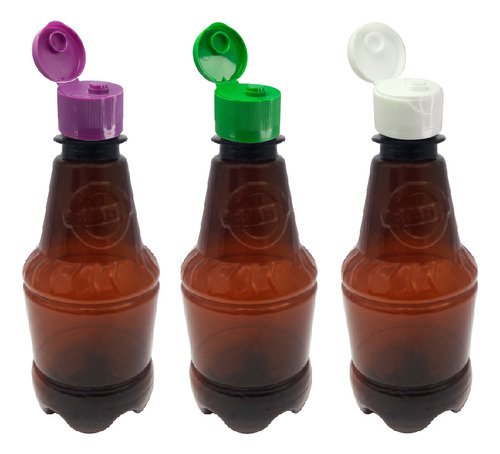 918 Frasco Plástico Âmbar Pet 300ml Fliptop Batoque Gr2 - Imagem 3