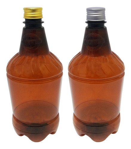 200 Frasco Plástico Âmbar Pet 1,5l Com Tamp Aluminio S/ Gr2