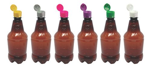 565 Frascos Plástico Âmbar Pet 500ml Batoque Fliptop Gr2 - Imagem 3