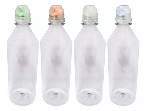 108 Frasco Cristal Pet 500ml Tampa Sport Fliptop Cos - Imagem 2