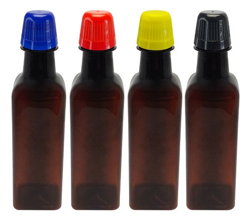 211 Frasco Plástico Âmbar Pet 250ml Tampa Dosadora 20ml Aze