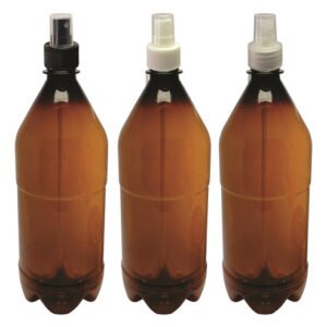 6 Frascos Plástico Âmbar 1l Com Válvula Spray S Agu