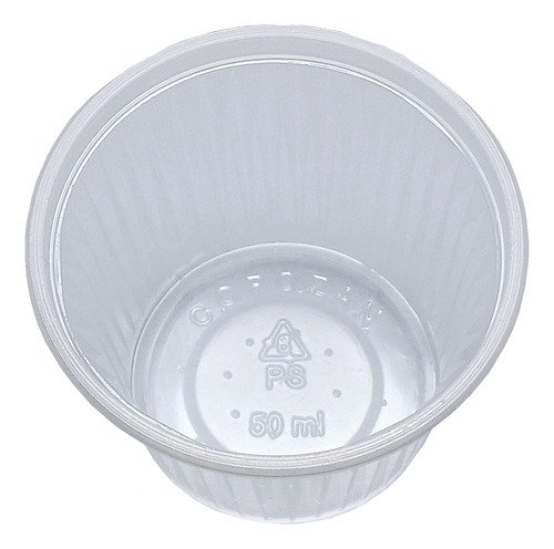 1500 Copos Descartáveis Plásticos Ps Estriado Cristal 50ml - Imagem 2