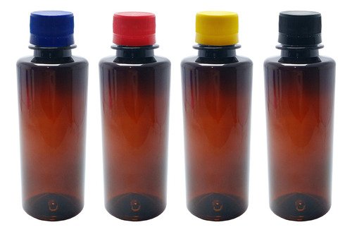 94 Frascos Plástico Ambar Pet 200ml Tampa Rosca Lacre Cos