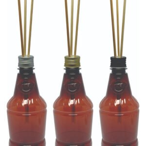 183 Frascos Plástico Âmbar 500ml Tampa Difusor Varetas Gr2