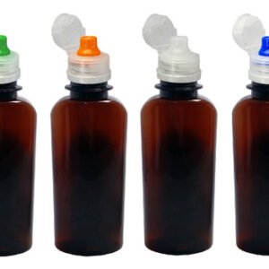 520 Frasco Plástico Ambar Pet 140ml Tampa Sport Fliptop Aro