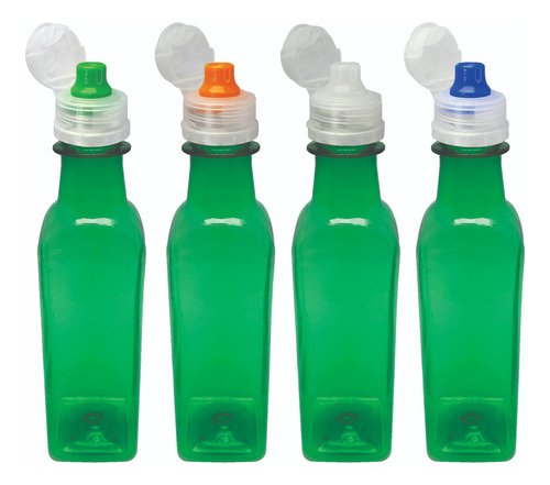 200 Frasco Plástico Verde Pet 250ml Tampa Sport Fliptop Aze