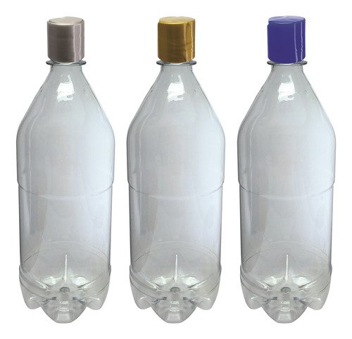 6 Frascos Plástico Cristal Pet 1l Com Tampa Disktop Agu - Imagem 4