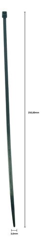 40 Pacote Abraçadeiras De Nylon Preta 3,6x250mm C/ 100 Unid - Imagem 3