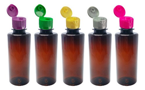 226 Frascos Plástico Ambar Pet 200ml Fliptop Batoque Cos - Imagem 3