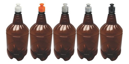 3 Frascos Plástico Âmbar Pet 1,5l Com Tampa Pushpull Gr2
