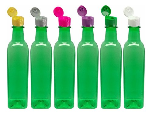 760 Frascos Plástico Verde Pet 500ml C/ Tampa Fliptop Aze - Imagem 3
