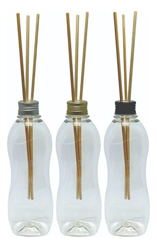 300 Frascos Plástico Cristal 360ml Tampa Difusor Varetas Cat