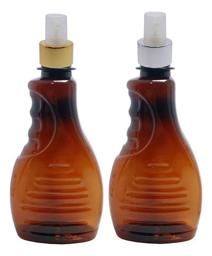 12 Frasco Plástico Ambar Pet 300ml Válvula Spray L Bor