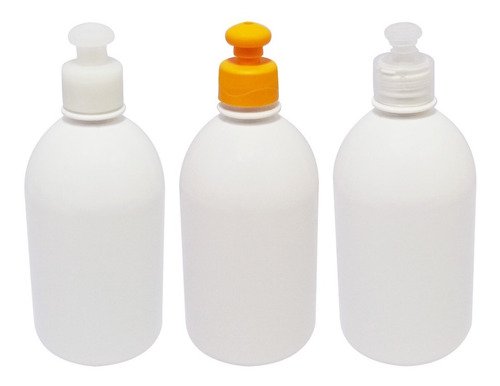 678 Frascos Plástico Branco Pet 500ml C/ Tampa Pushpull Sab
