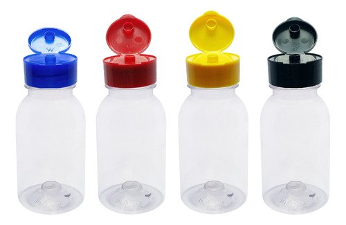 30 Frascos Plástico Cristal Pet 200ml Fliptop C/ Rosca Det