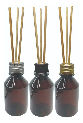 693 Frascos Plástico Âmbar 150ml Tampa Difusor Varetas Far