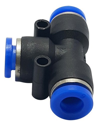 100 Conexão Pneumática Uniao T Tubo 6mm - Imagem 2