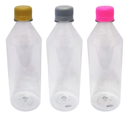 765 Frascos Plástico Cristal Pet 500ml Tampa Rosca Lacre Cos - Imagem 3