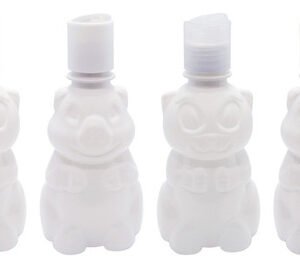 60 Frascos Plástico Branco Pet 300ml C/ Tampa Disktop Zoo