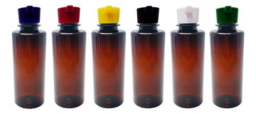 1590 Frasco Plástico Ambar Pet 200ml Tampa Rosca 2 Bico Cos - Imagem 2