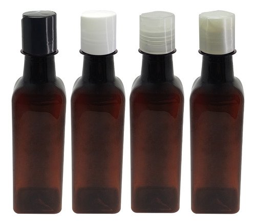 108 Frasco Plástico Âmbar Pet 250ml Com Tampa Disktop Aze - Imagem 2
