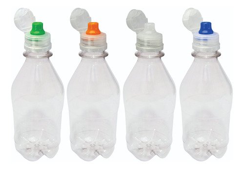 16 Frasco Cristal Pet 350ml Tampa Sport Fliptop Agu