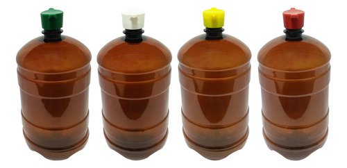 225 Frasco Plástico Âmbar Pet 2l Com Tampa Rosca 2 Bicos Gro - Imagem 2