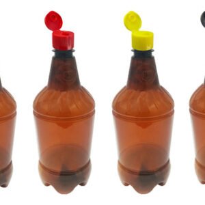 5 Frascos Plásticos Âmbar Pet 1l Batoque Fliptop Gr2