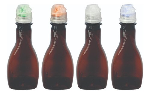 26 Frasco Plástico Âmbar 200ml Pet Tampa Sport Fliptop Mol - Imagem 2