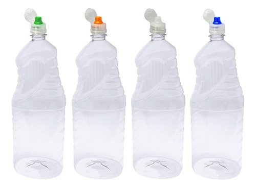 3 Frascos Plástico Cristal Pet 2l Tampa Sport Fliptop Ama