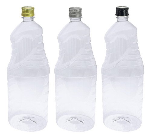 3 Frascos Plástico Cristal Pet De 2l Tampa Difusor C/ F Ama