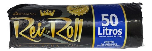 500 Unidades Saco De Lixo Em Rolo 50 Litros Preto 63x80cm - Imagem 2
