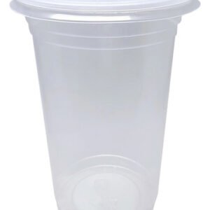 100 Copos Descartáveis Plásticos Tampa S/ Furo Pp 500/550ml