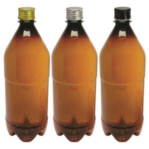 51 Frascos Plástico Âmbar Pet 1l Tampa L Batoque Agu