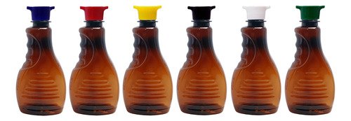 162 Frasco Plástico Ambar Pet 300ml Tampa Rosca 2 Bico Bor