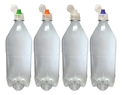 364 Frascos Plástico Cristal Pet 1l Tampa Sport Fliptop Agu