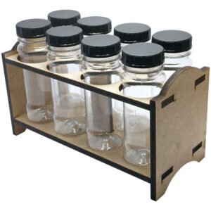 2 Porta Temp Mdf Cru 8 Frasco 120ml Cristal Rosca S/ Lacre