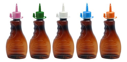 924 Frasco Plástico Ambar Pet 300ml C/ Bico Aplicador Bor - Imagem 2