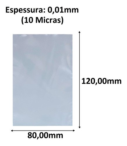 10 Pct Saco Plástico Transparente Pe 8x12 10 Micra C/ 100 - Imagem 3