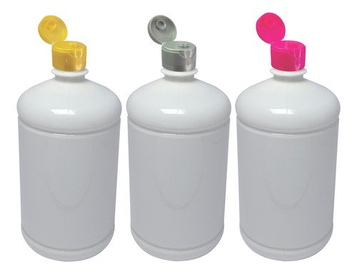 138 Frascos Plástico Branco Pet De 1l Com Tampa Fliptop Sab - Imagem 5