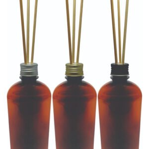 135 Frascos Plástico Âmbar 400ml Tampa Difusor Varetas Min