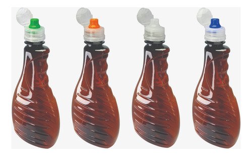 200 Frascos Âmbar Pet 500ml Tampa Sport Fliptop Bor