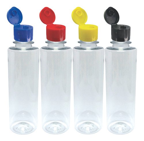 216 Frascos Plásticos Cristal Pet 250ml C/ Tampa Fliptop Cos